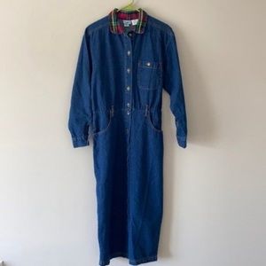 Vintage Hang Ten Denim Long Sleeved Maxi Dress